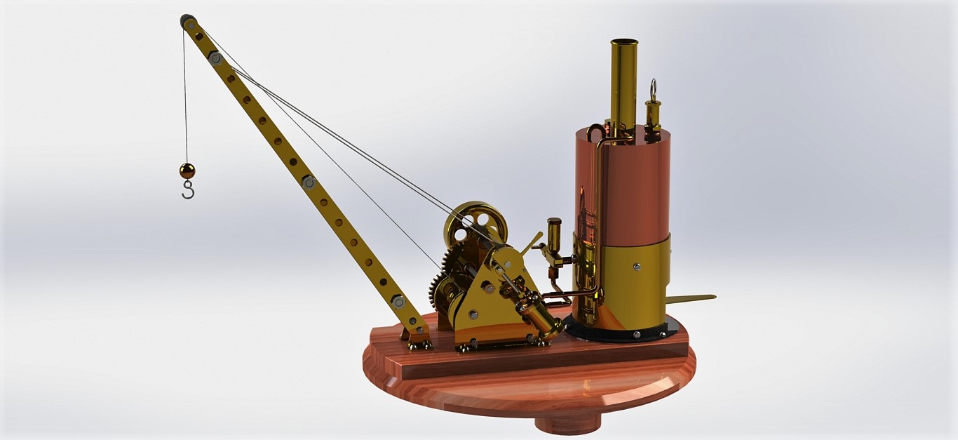 蒸汽起重机结构模型3D图纸 Solidworks设计